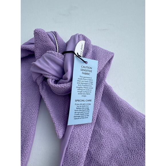 JMP The Label Santorini Textured Lavender One-Piece Swimsuit - Medium NWT - Picture 4 of 7